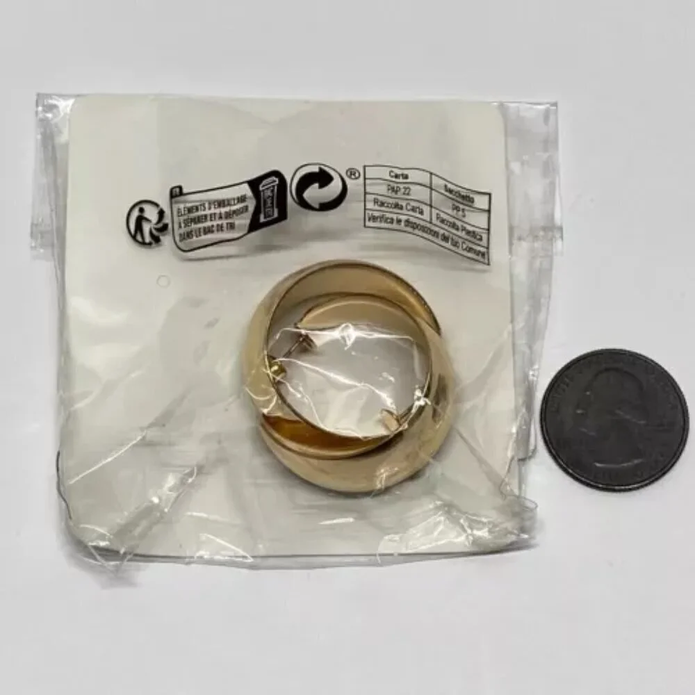 CS Fashion Hoop Earrings Golden Yellow‎ Pierced Hoops Earring Jewelry Set New